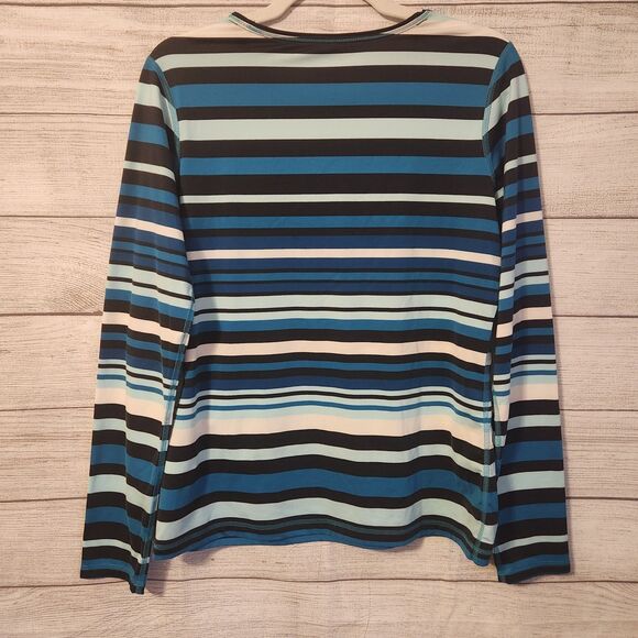 Lands End Small striped long sleeve activewear casual fall spring top - Picture 8 of 8